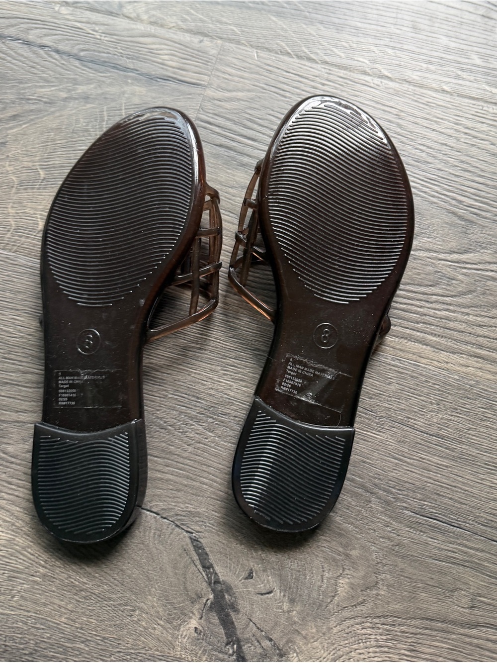 Target Harbor Jelly Slide Sandals A New Day Brown 8 - Picture 3 of 4